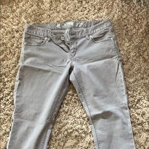 Grey cropped express jeans